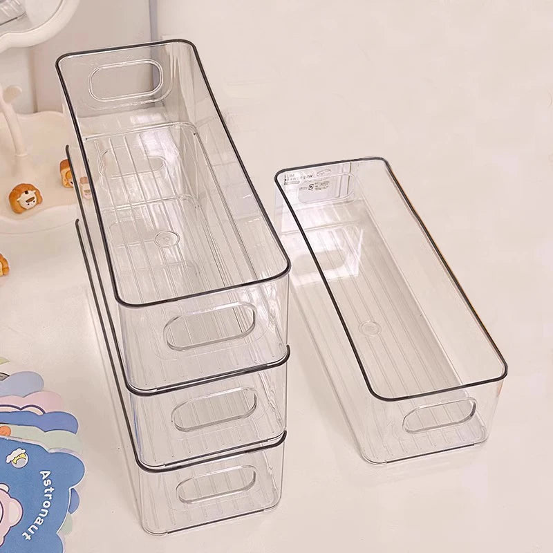 Clear Stackable Fridge Organizer Bin with Handles | Multi-Use Storage Organizer Bin QXL