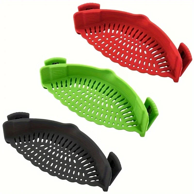 Wide-Mouth Silicone Pot Clip Strainer with Anti-Splash Guard Pot Clip Strainer QXL