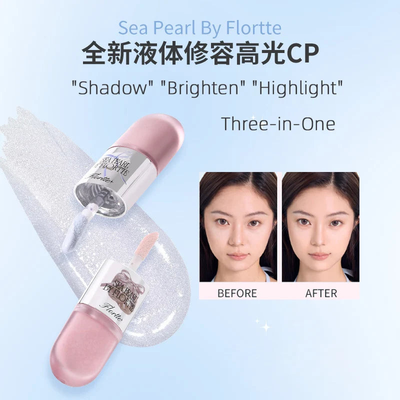 FLORTTE 3-in-1 Liquid Contour & Dual-Head Highlighter Pen Liquid Contour Highlighter QXL