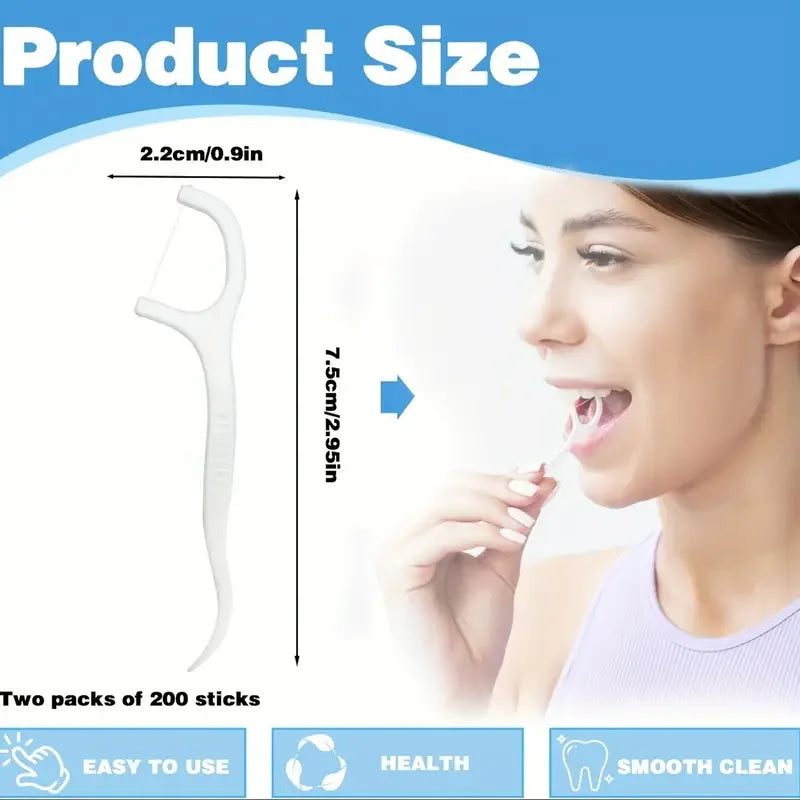 50-Pack Disposable Dental Flossers | Deep Cleaning Oral Care Dental Floss Picks QXL