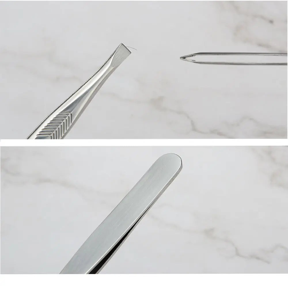 Stainless Steel Eyebrow Tweezers | Slant, Tip & Flat Eyebrow Tweezers QXL