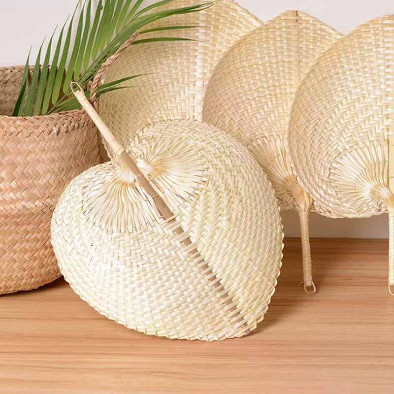 Handmade Bamboo Woven Fan – Summer Cooling & Wall Art Décor Bamboo Woven Fan QXL