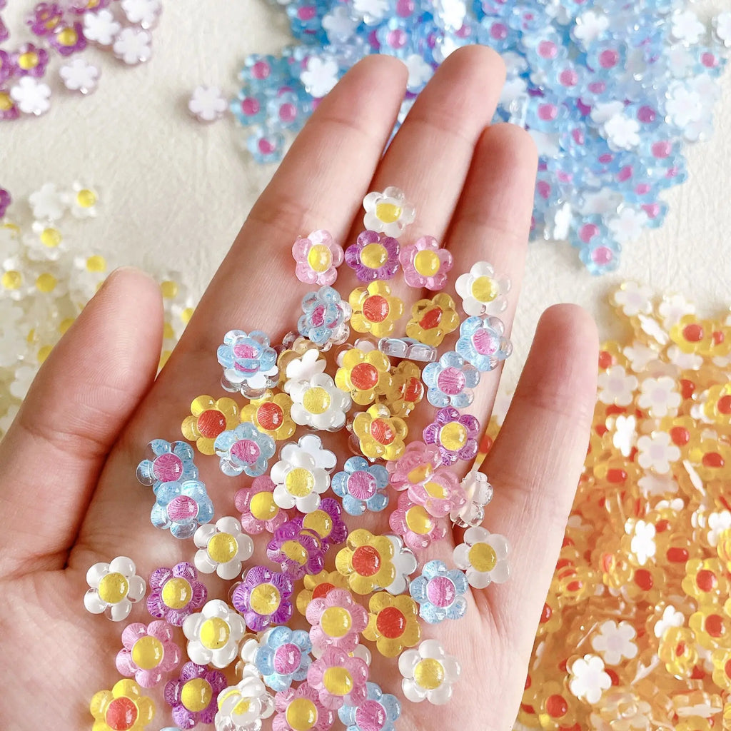 20-Pack 3D Ice Flower Nail Charms | Kawaii Resin Decorations Nail Art Charms QXL