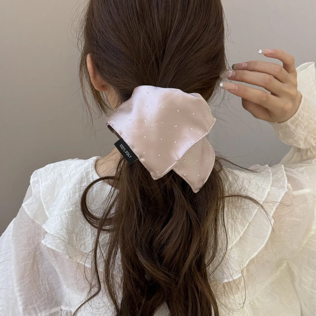 Korean Satin Scrunchies 3-Pack | Starry Elegant Hair Ties Satin Scrunchie Set QXL