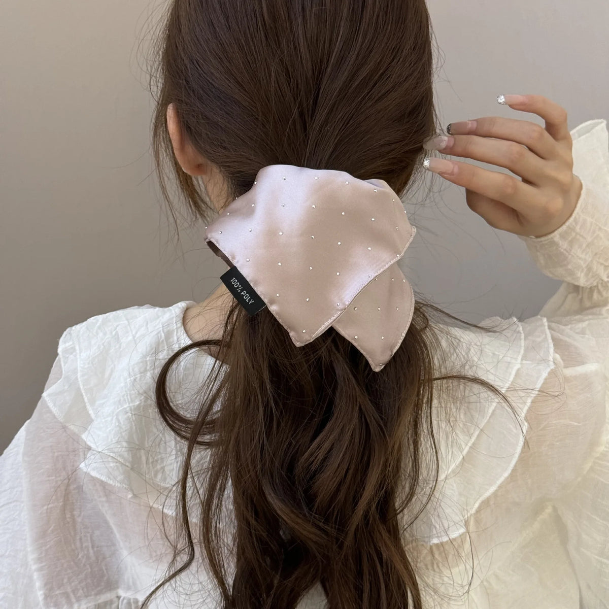 Korean Satin Scrunchies 3-Pack | Starry Elegant Hair Ties Satin Scrunchie Set QXL