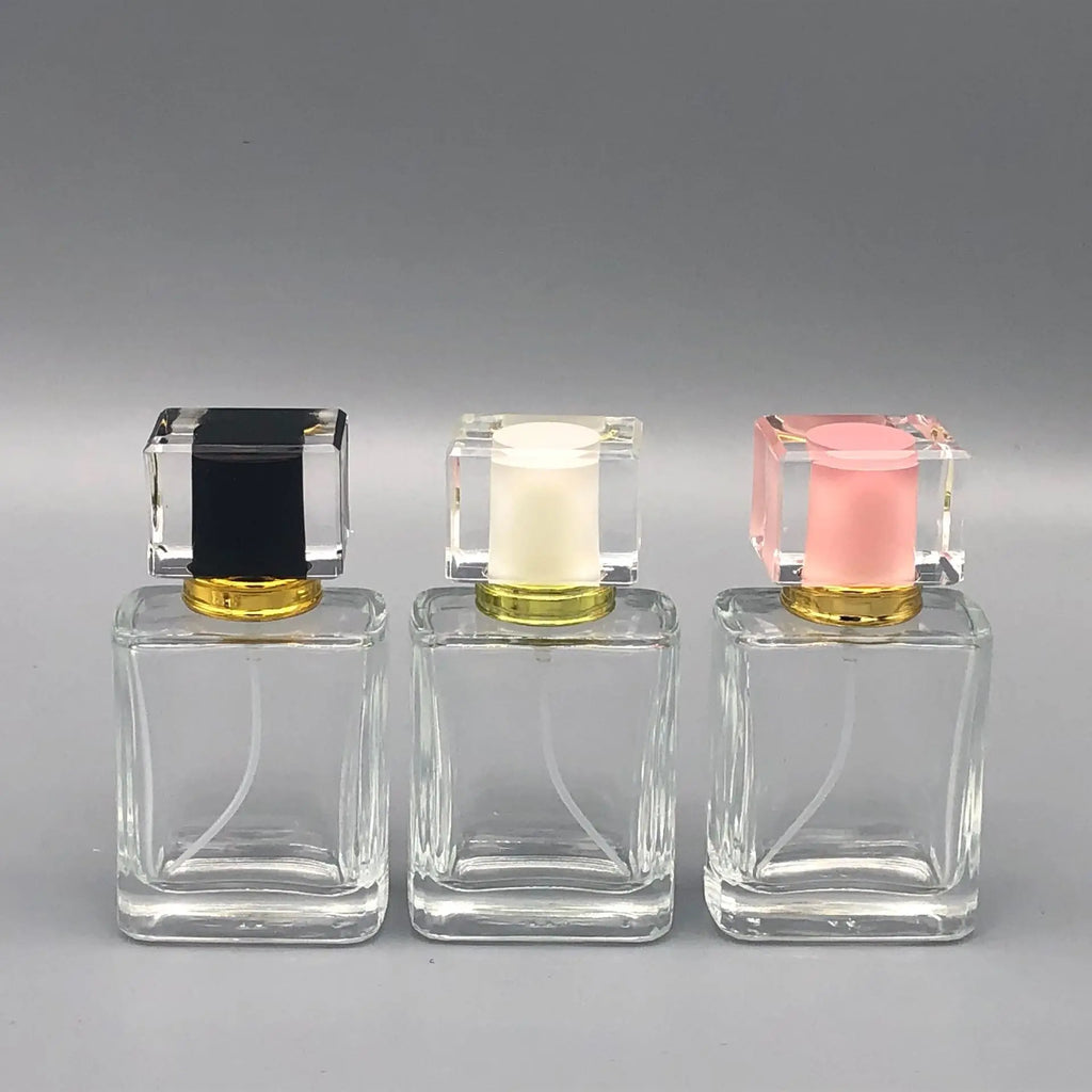50ml Square Glass Perfume Atomizer | Refillable Spray Bottle Perfume Atomizer Bottle QXL