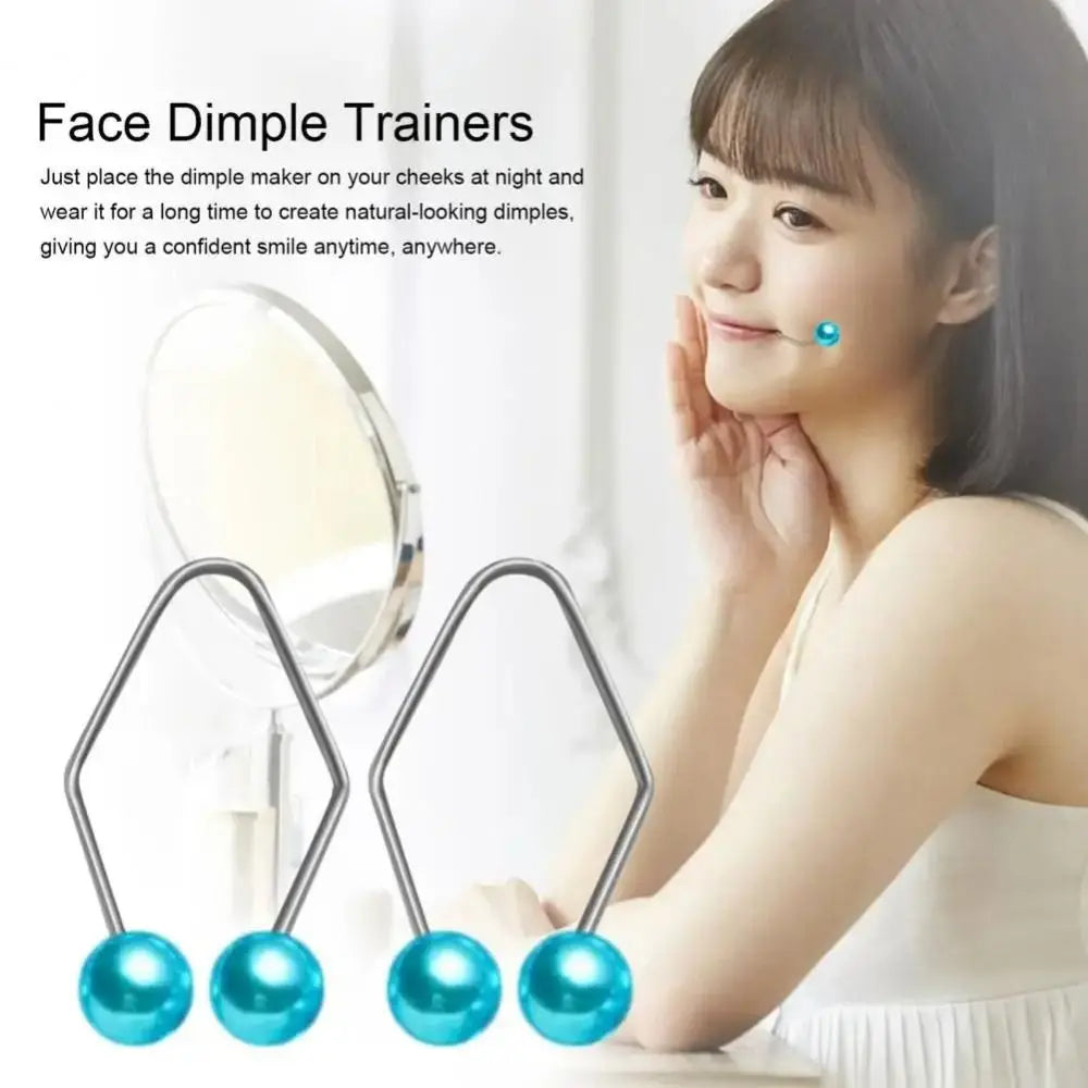 Dimple Maker Trainer for Cheeks | Sequin Alloy Clip Pair Facial Beauty Tool QXL