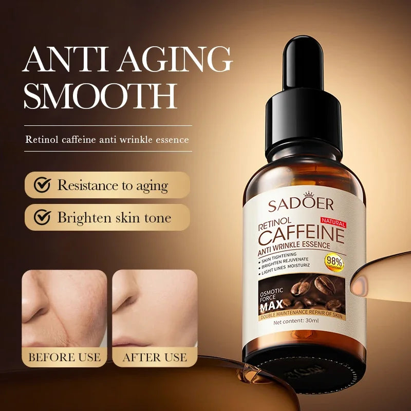 Retinol Coffee Anti-Wrinkle Serum | Hydrating Firming Essence Face Serum QXL