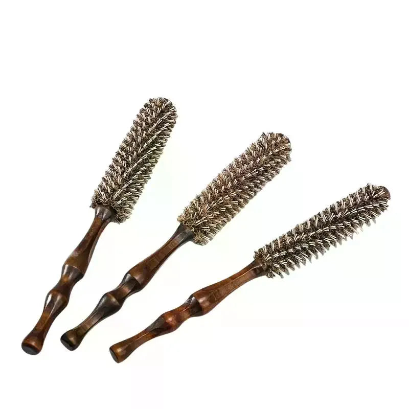 Wooden Handle Round Hair Brush | Boar & Nylon Bristles Round Hair Brush QXL