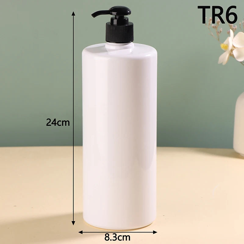 1000ml Refillable Soap & Shampoo Dispenser Bottle | Large Cap Refillable Dispenser Bottle QXL 2 White