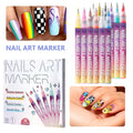 12-Pc 3D Nail Art Graffiti Marker Pens | Waterproof DIY Liner Nail Art Marker Pens QXL 12 colors
