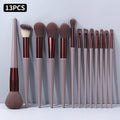 KOSSHOW 13-Pc Makeup Brush Set – Foundation, Blush & Eye Makeup Brush Set QXL Brown
