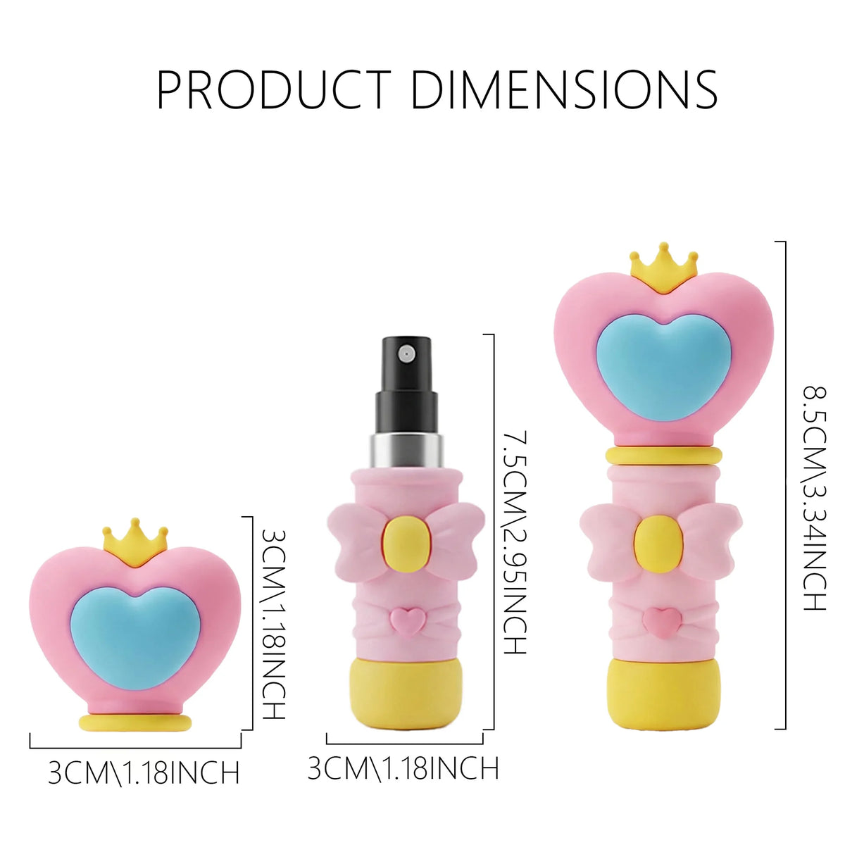 5ml Heart-Shaped Magic Wand Mini Refillable Spray Bottle Refillable Spray Bottle QXL