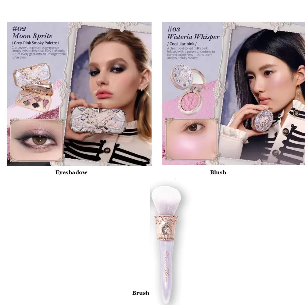 Flower Knows Moonlight Mermaid Glitter Eyeshadow & Blush Set Eyeshadow & Blush Set QXL Knight 3pcs Kit