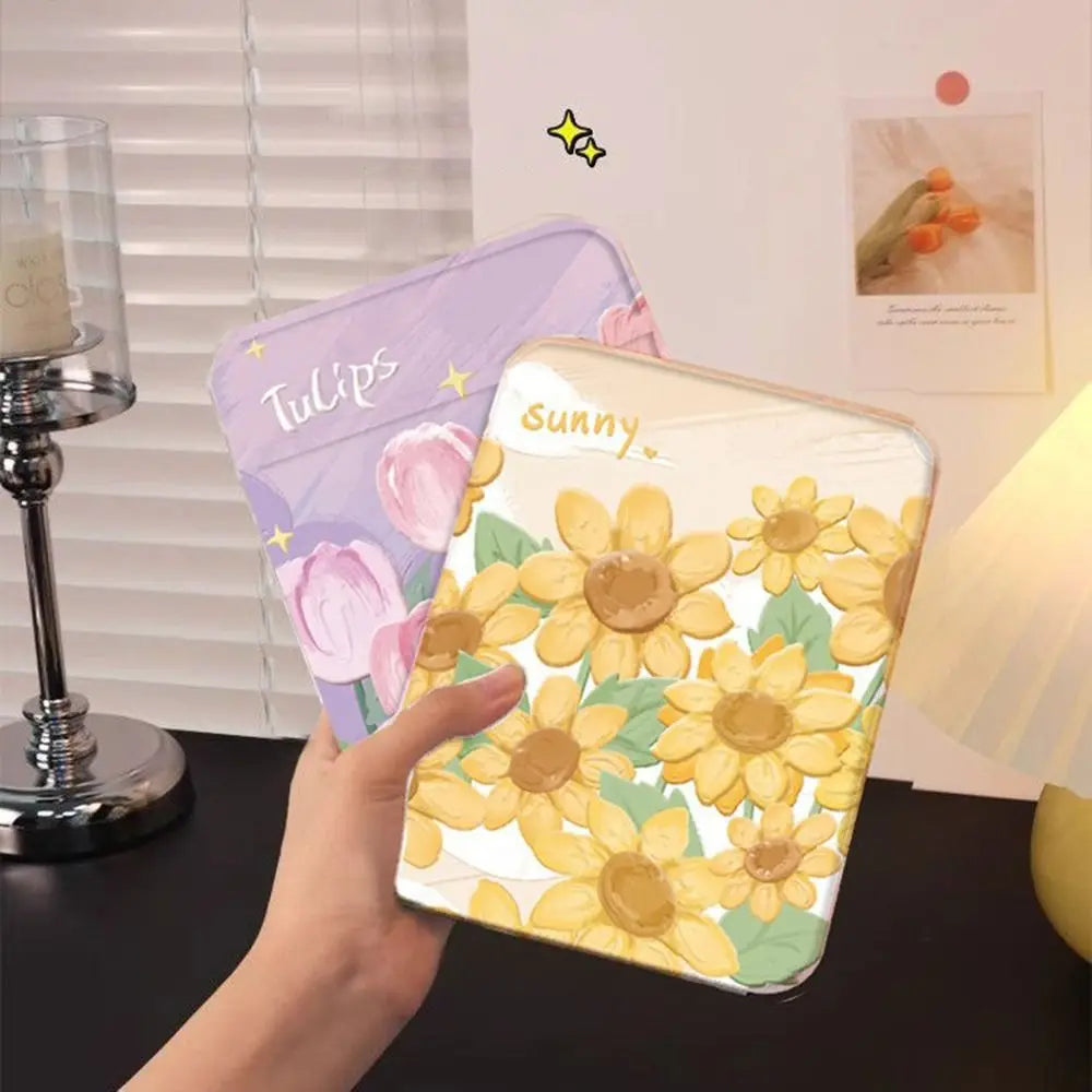Folding Floral Desktop Makeup Mirror | Flip-Top Compact Desktop Makeup Mirror QXL