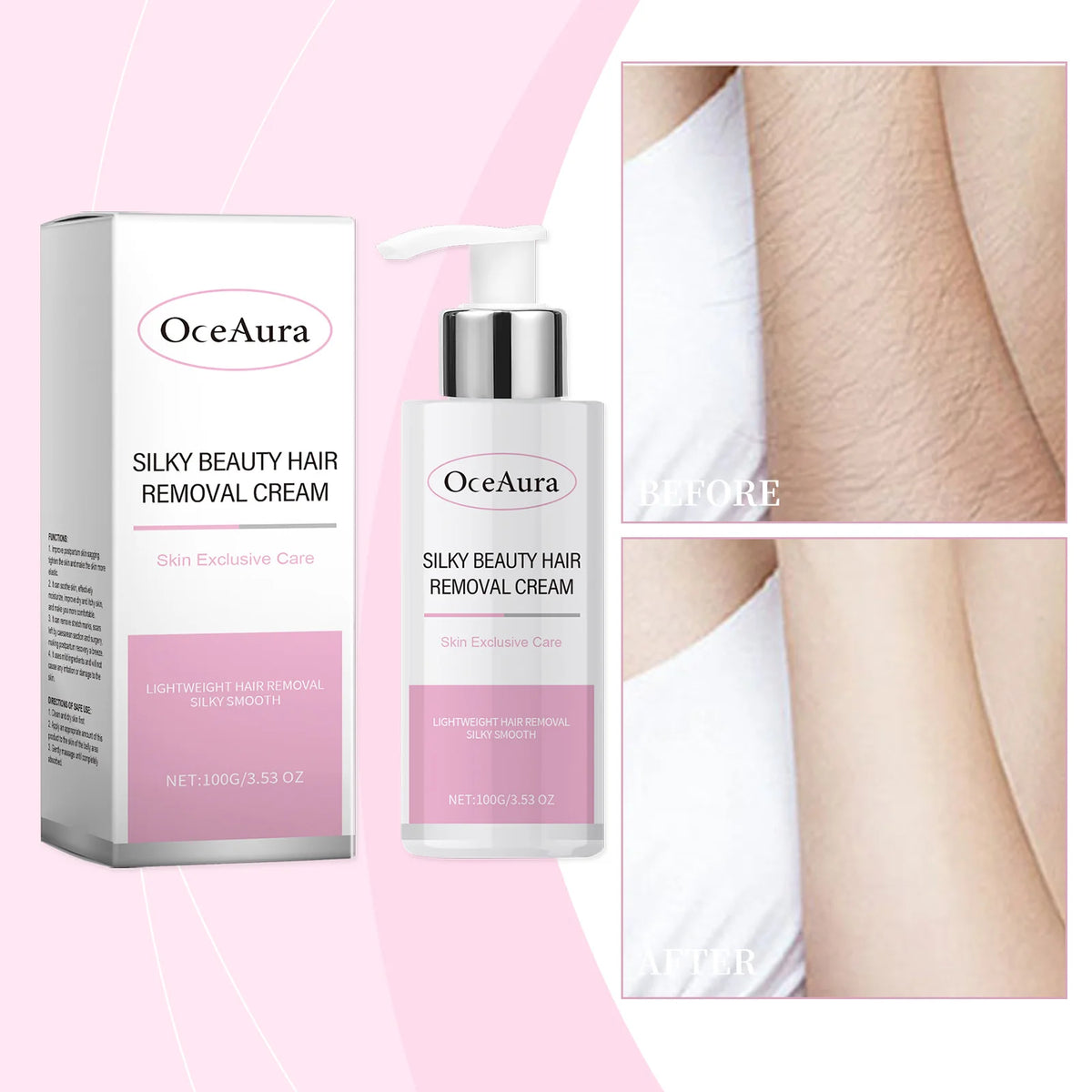 OceAura Hair Removal Cream | Legs, Arms & Underarms 100g Hair Removal Cream QXL 1pcs