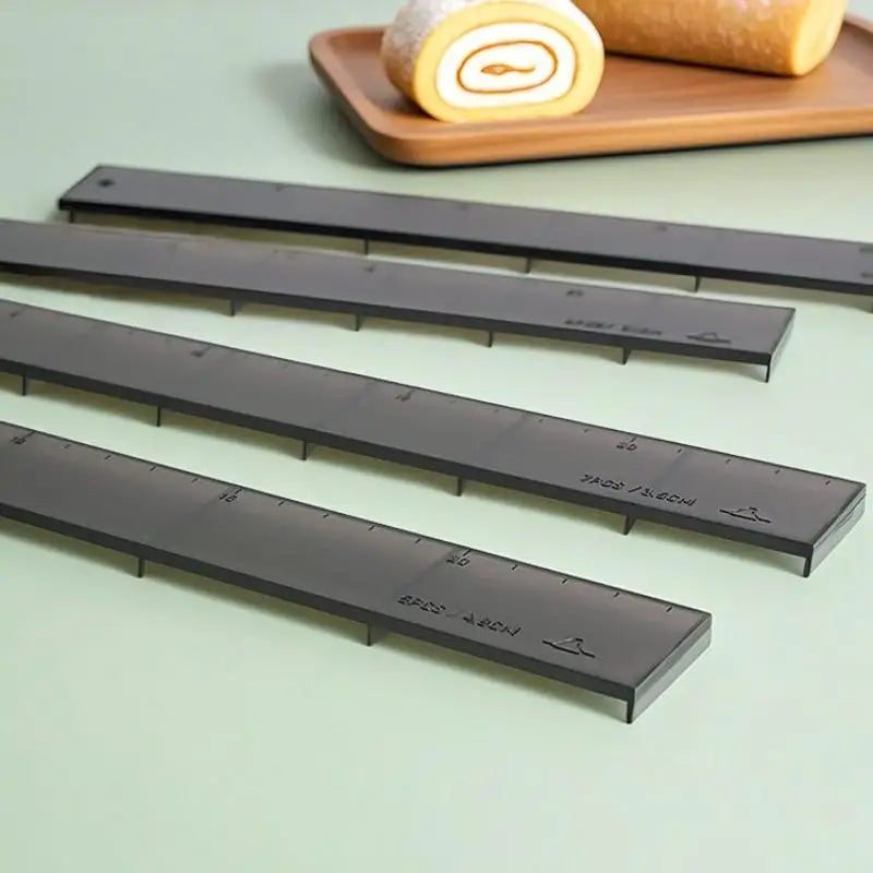 4-Pack Cake Roll Cutting Ruler Set | Uniform Slice Divider Cake Cutting Ruler QXL