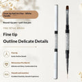 Dual-Ended Rhinestone Nail Art Brush | Liner & Gel Pen Nail Art Brush QXL White