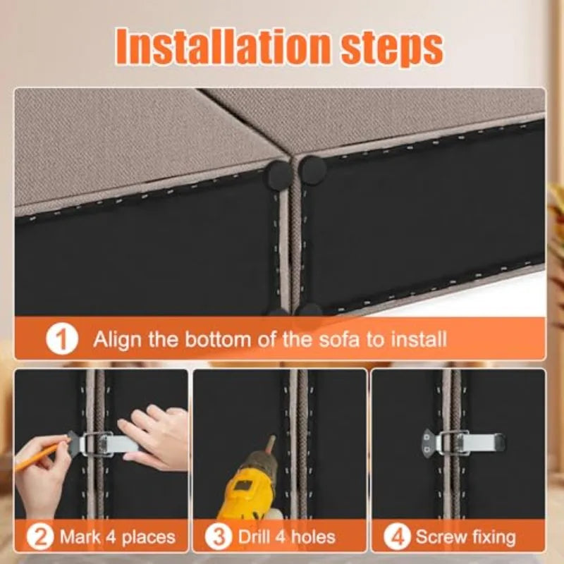 Sectional Sofa Connectors | Interlocking Couch Clips & Screws Furniture Connector Clips QXL