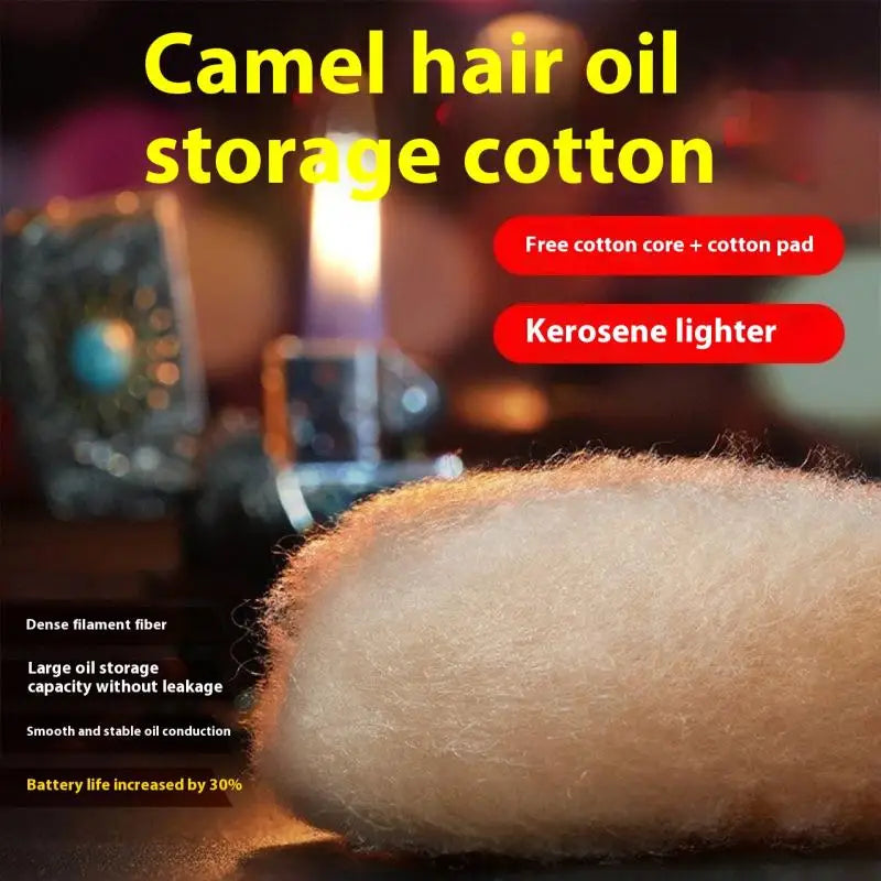 2-Pack Camel Wool Cotton Felt Wicks for Petrol Lighters Lighter Replacement Wick QXL
