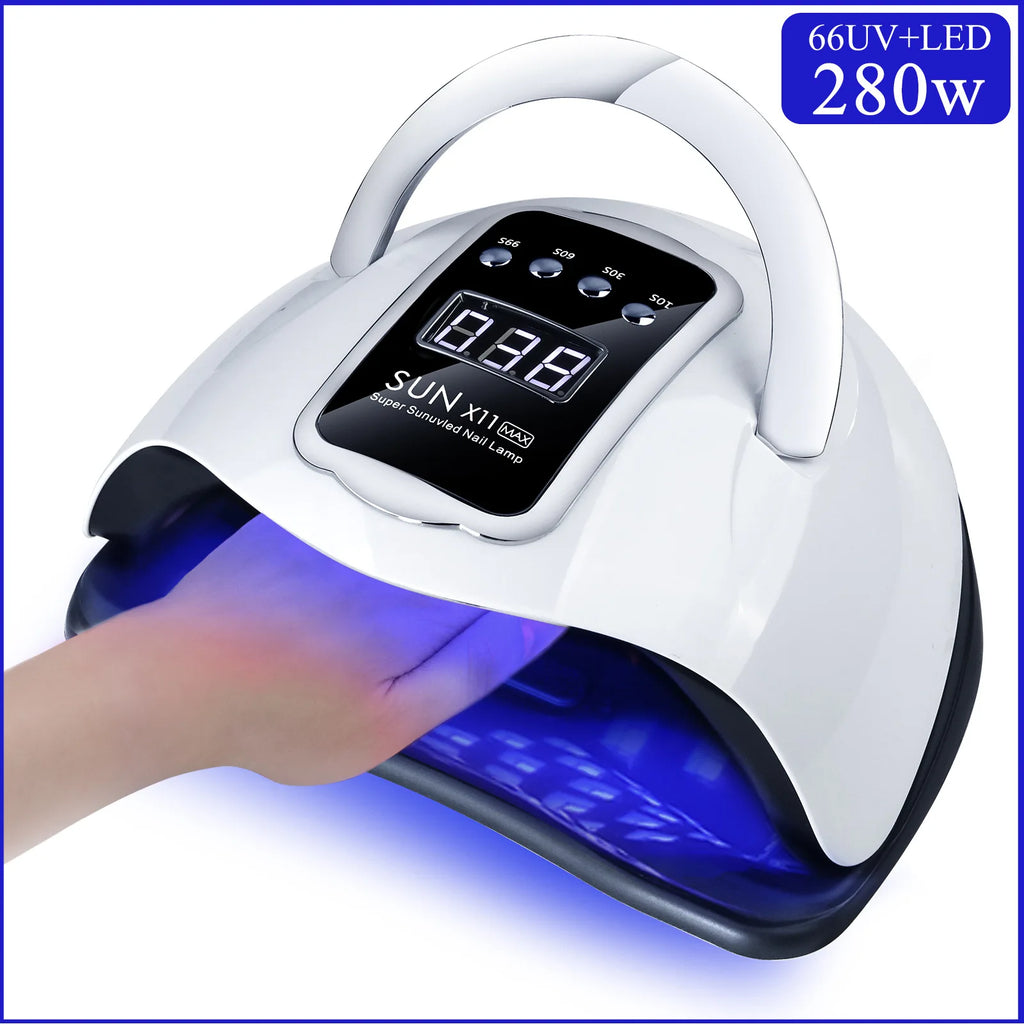 280W UV LED Nail Lamp X11 | Smart Sensor Gel Dryer 30s Cure UV LED Nail Lamp QXL uv nail lamp X11-MAX US