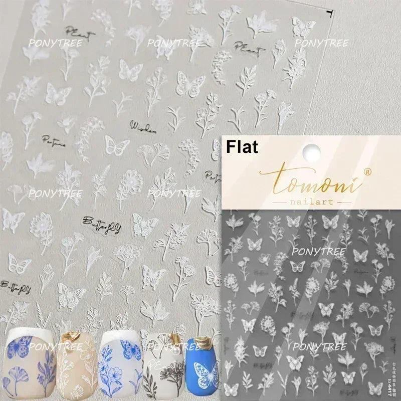 5D Glitter Butterfly Nail Art Stickers | AB Acrylic Decals Nail Art Stickers QXL TO4417