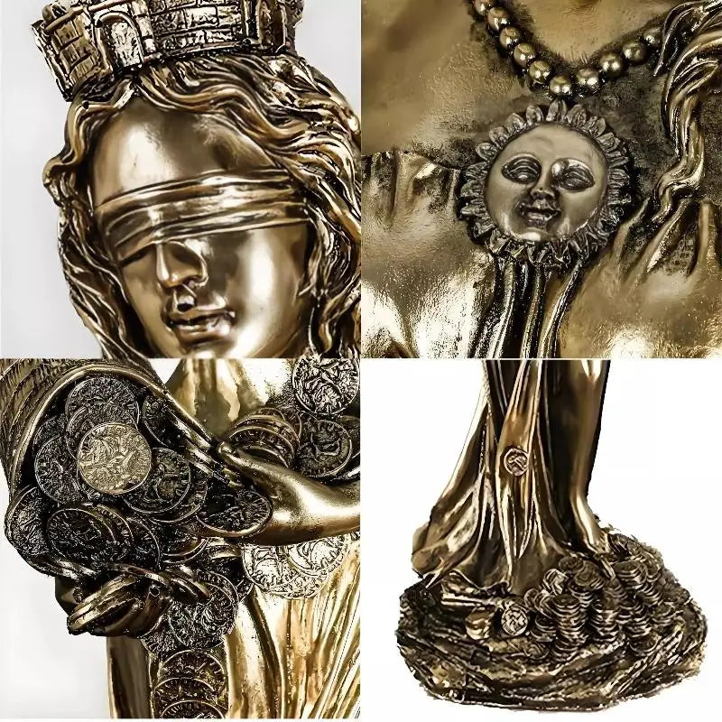 Tyche Greek Goddess of Fortune Resin Sculpture | Lucky Decor Decorative Sculpture QXL