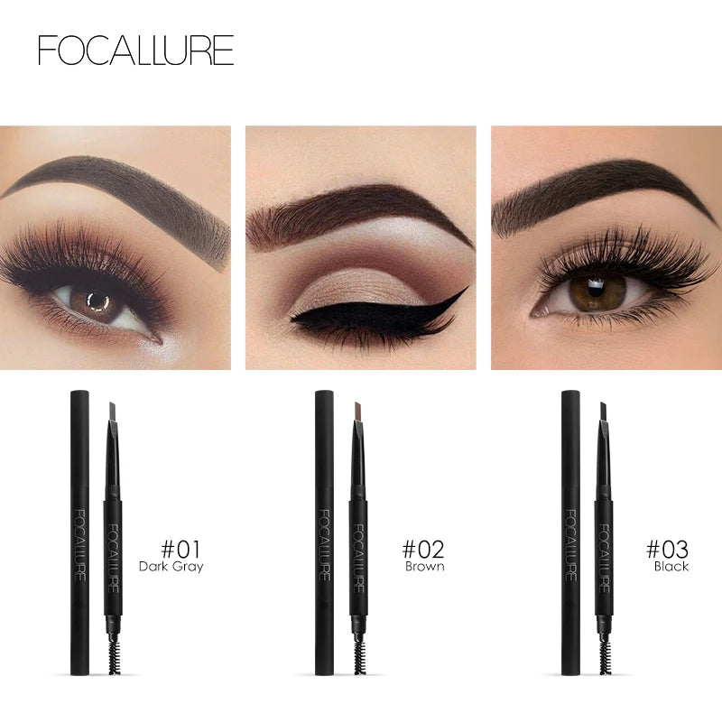 FOCALLURE Waterproof Eyebrow Pencil | 3 Colors Brow Definer Eyebrow Pencil QXL