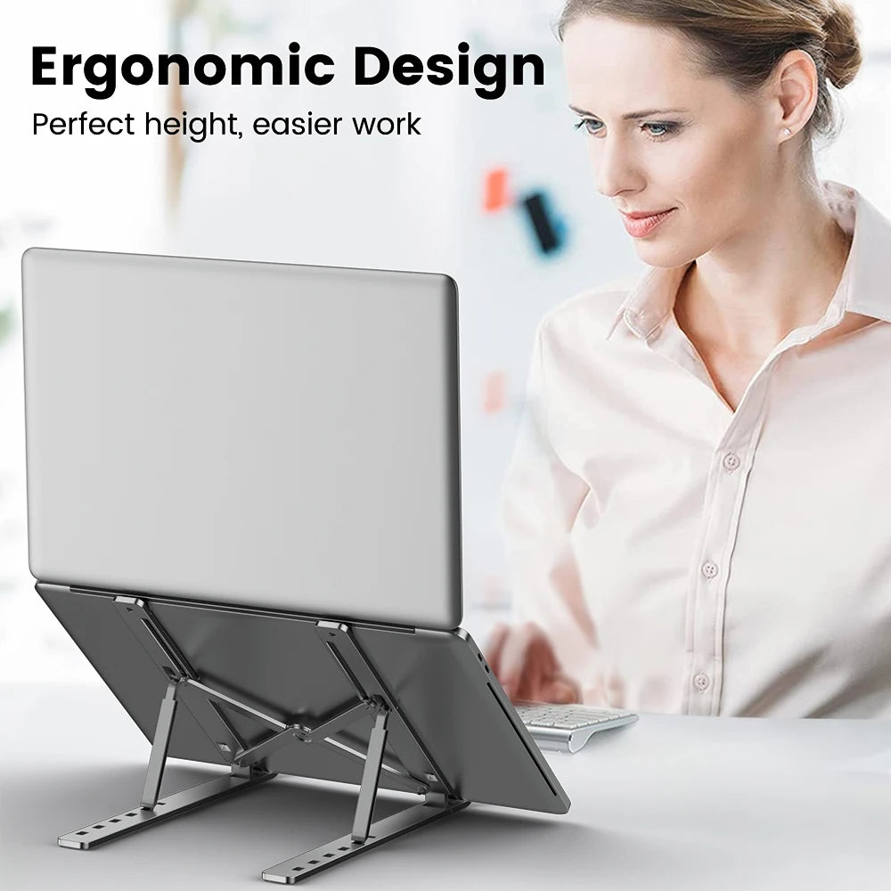 Aluminum Foldable Laptop Stand | Adjustable Portable Holder Laptop Stand QXL