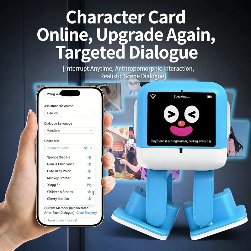 AI Interactive Robot Toy | Speech Recognition & LCD Display Interactive Robot Toy QXL