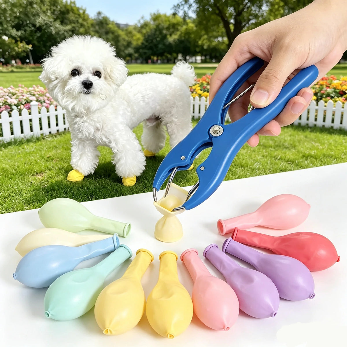 Disposable Dog Balloon Paw Boots with Expander Plier Set Dog Paw Boots QXL