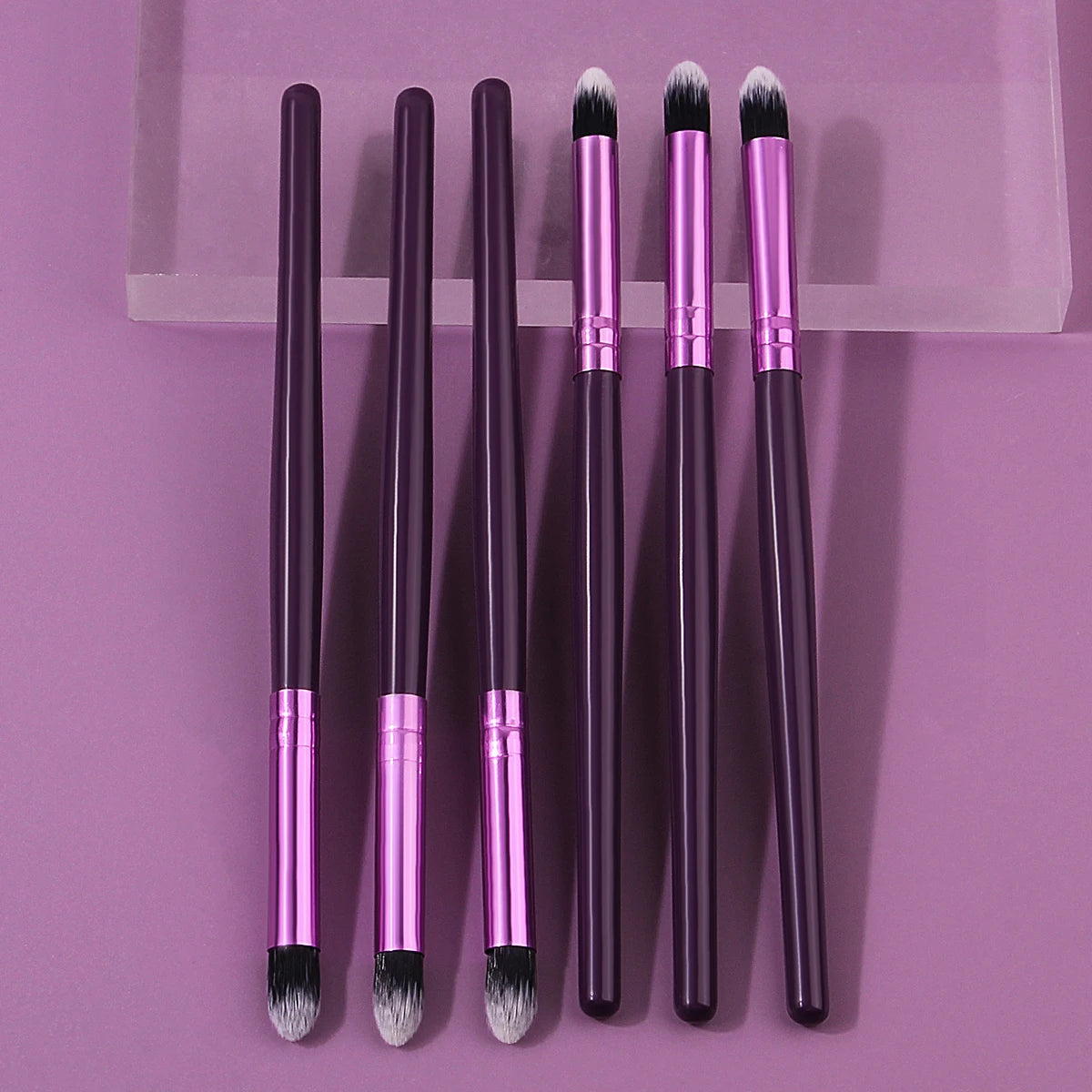 6-Piece Purple Wooden Handle Soft Makeup Brush Set Makeup Brush Set QXL