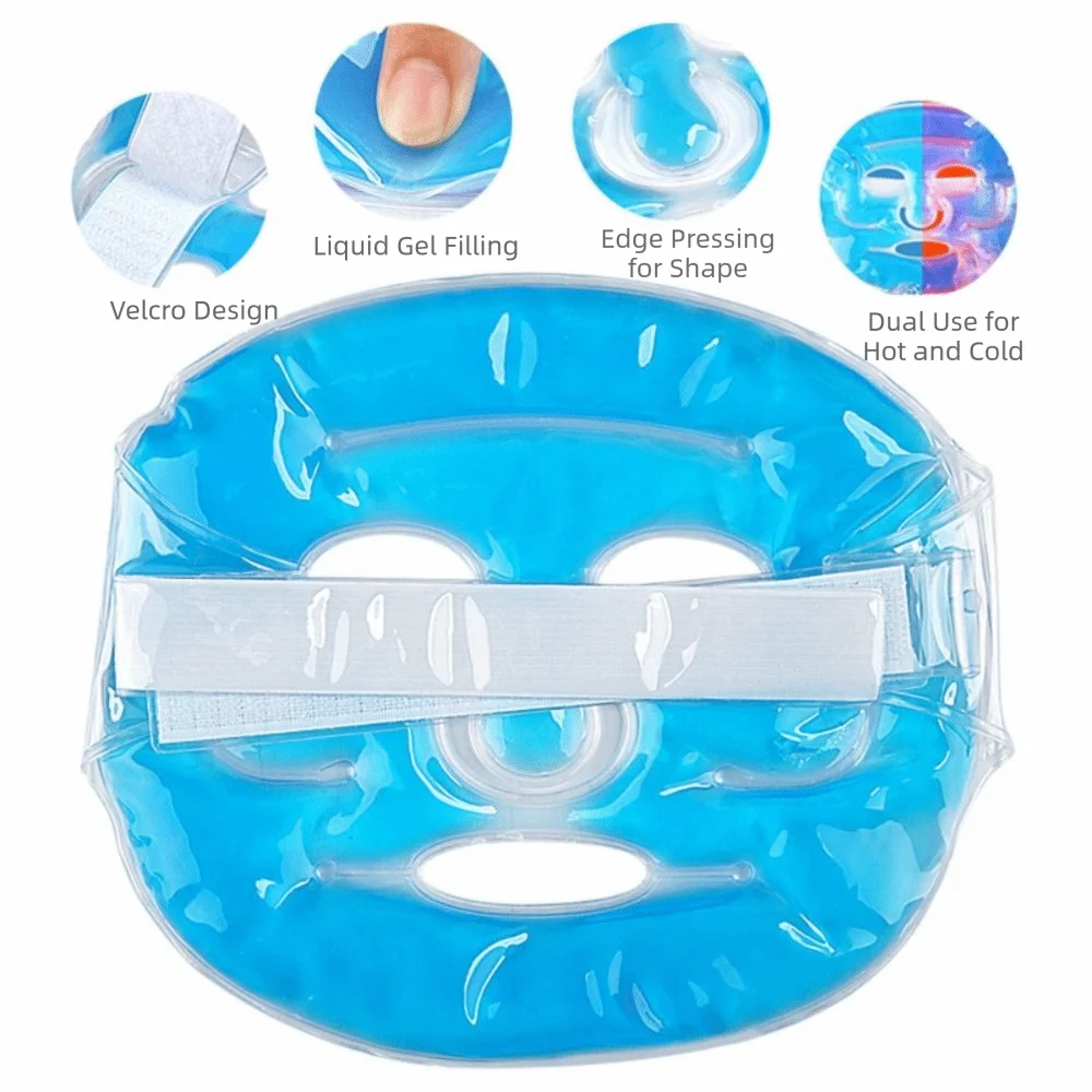 Reusable Gel Bead Hot & Cold Full Face Eye Spa Mask Gel Face Eye Mask QXL