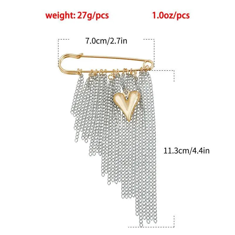 Elegant Chain Tassel Brooch Pin | Women's Fashion Jewelry Brooch Pin QXL