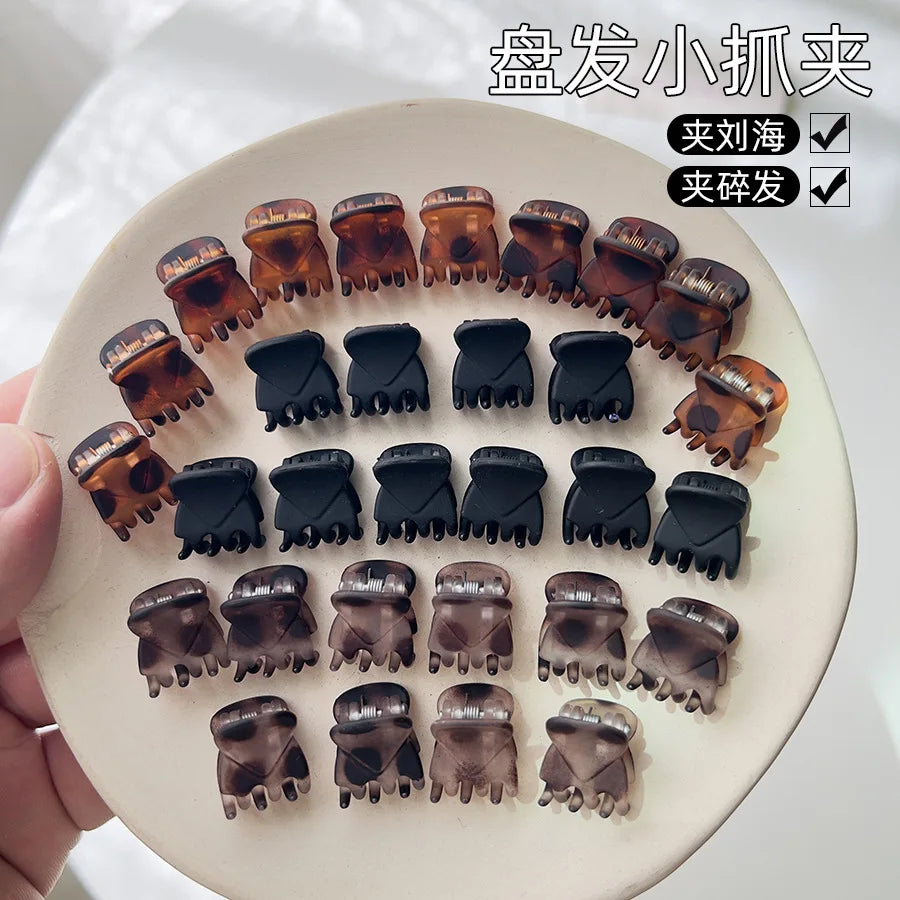 10-Pack Mini Black Claw Clips | Small Hair Clips for Women Mini Claw Clips QXL