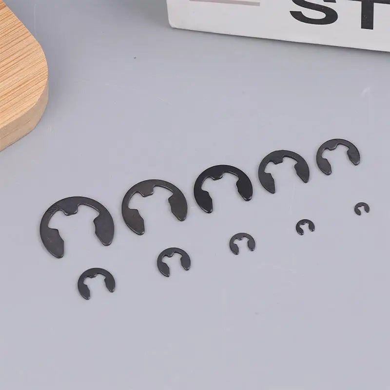 120-Pc Black Stainless Steel E-Clip Snap Ring Circlip Set M1.5–M10 Retaining Circlip Set QXL