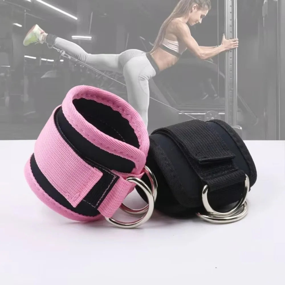 Neoprene Padded Gym Ankle Strap | Double D-Ring Cable Cuff Gym Ankle Strap QXL