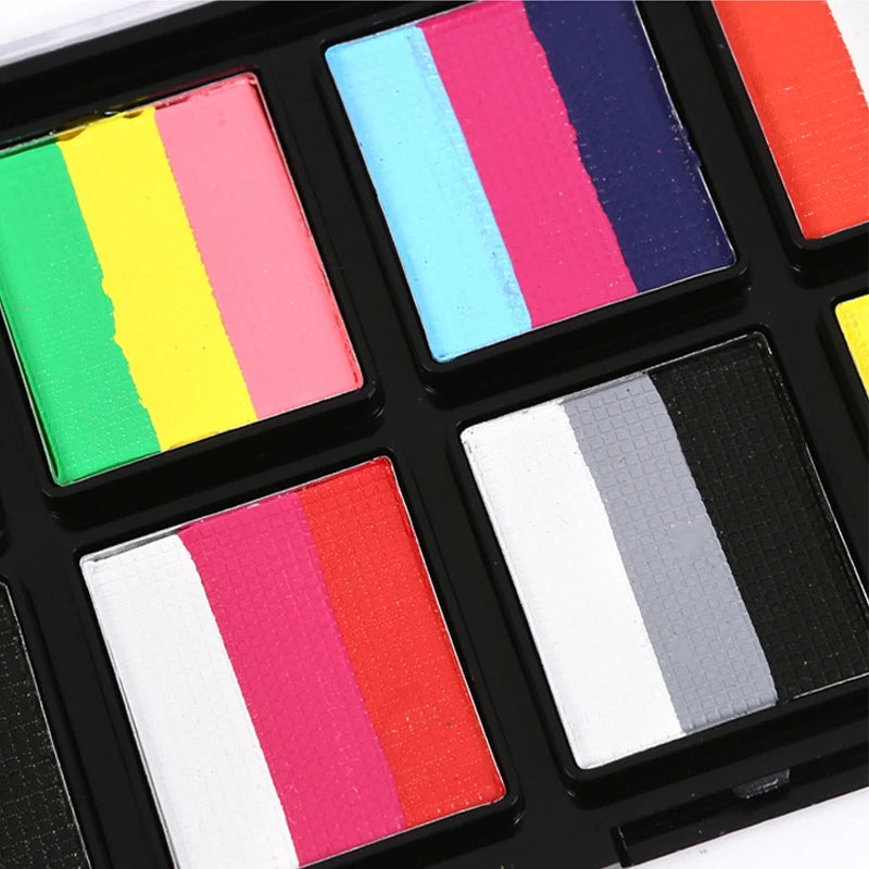 24-Color Face & Body Paint Kit | Non-Toxic Halloween Makeup Face & Body Paint QXL