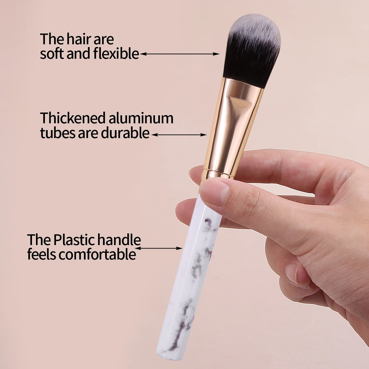 KOSSHOW Marble Foundation & Face Mask Brush – Dual Use Foundation Makeup Brush QXL