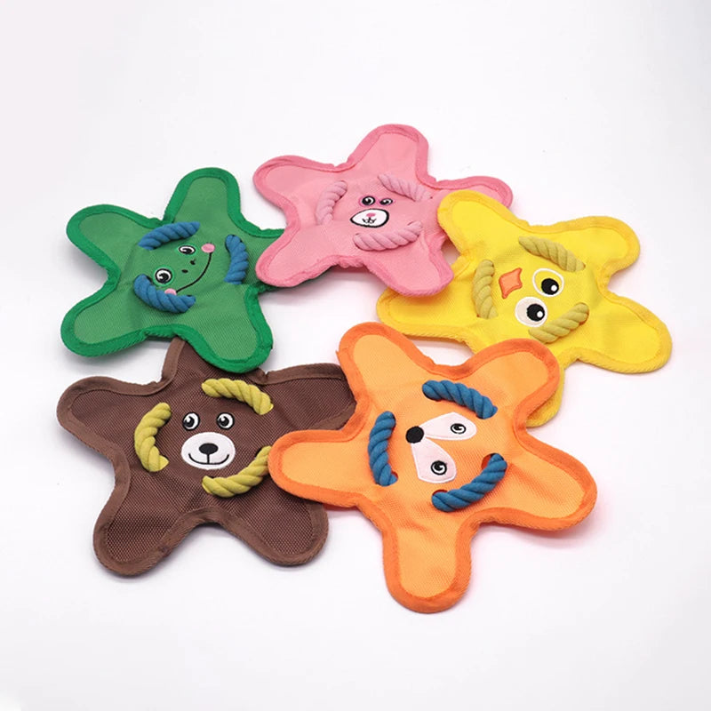 Interactive Squeaky Dog Fetch Flying Disc | Soft Fleece Pet Toy Dog Fetch Toy QXL