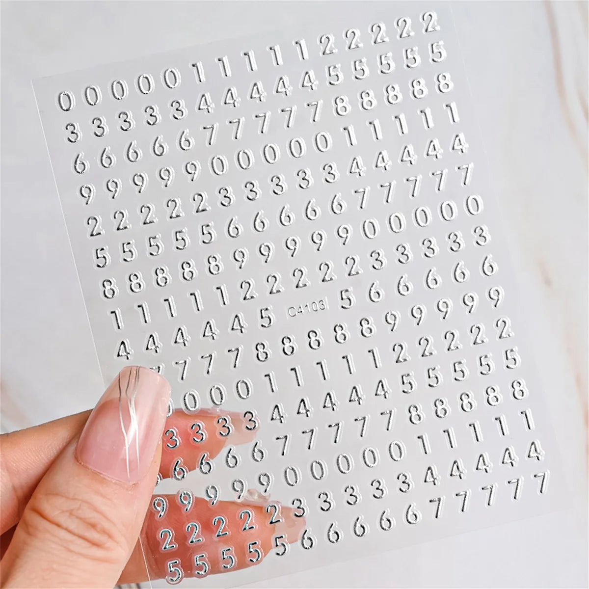 5-Pack 3D Number & Letter Nail Stickers | Gold Silver Decals 3D Nail Stickers QXL
