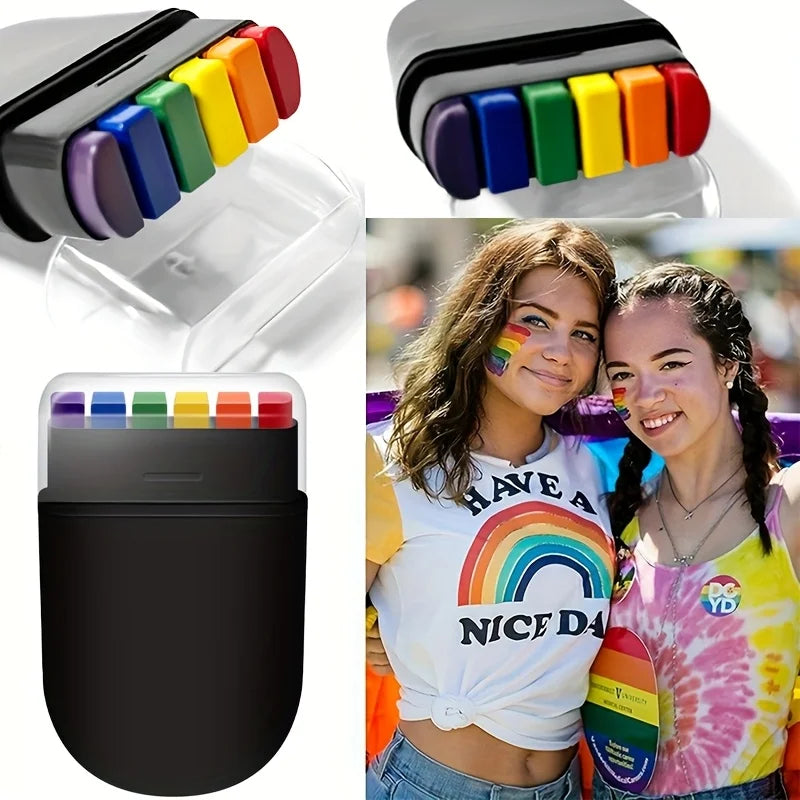 6-Color Rainbow Face Paint Stick | Body Art & Cosplay Face & Body Paint QXL