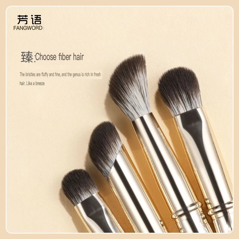 Light Gold Makeup Brush Set | Eye Shadow, Eyeliner & Contour Makeup Brush Set QXL