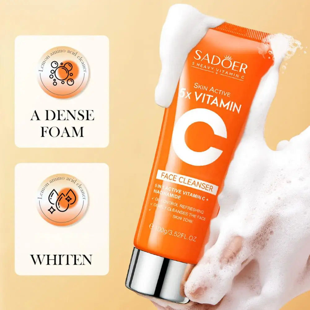 Sadoer 5-Pc Vitamin C & Niacinamide Skincare Set – Brighten & Firm Skincare Gift Set QXL