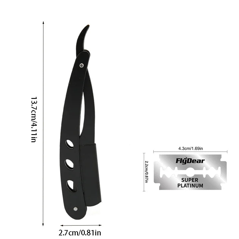 Men's Folding Straight Razor | Manual Stainless Steel Blade Folding Straight Razor QXL