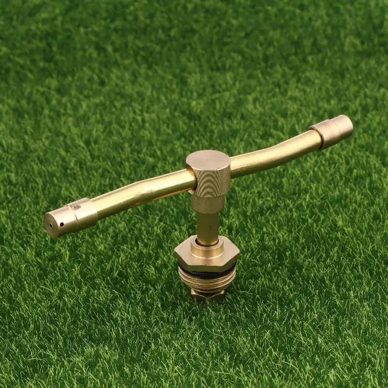 2-Arm 360° Rotating Brass Garden Sprinkler | 7–11m Coverage Garden Sprinkler Nozzle QXL