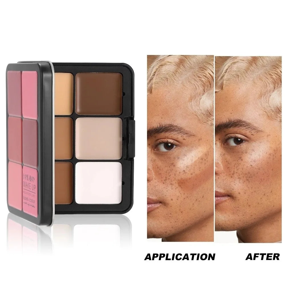 12-Color Blush & Contour Palette | Matte Cream Makeup Face Makeup Palette QXL