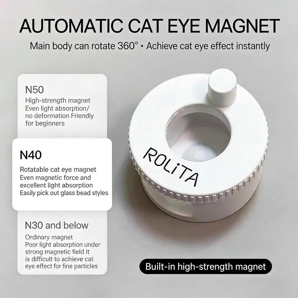 Rotating Cat Eye Nail Magnet Tool | Glass Bead DIY Manicure Nail Art Magnet Tool QXL