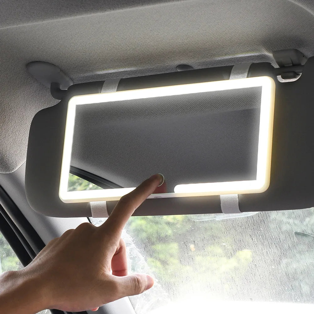 LED Car Sun Visor Vanity Mirror – 60 LEDs, 3 Light Modes Car Vanity Mirror QXL