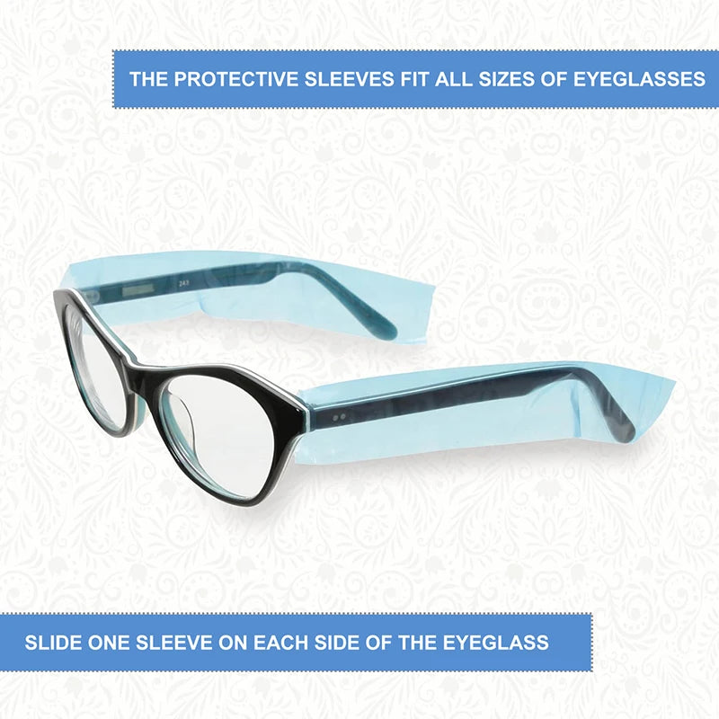 200-Pack Disposable Eyeglass Leg Sleeves | Hair Dye Protector Salon Protective Covers QXL